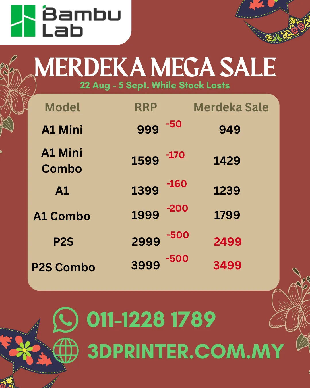 Merdeka Sale Bambu Lab